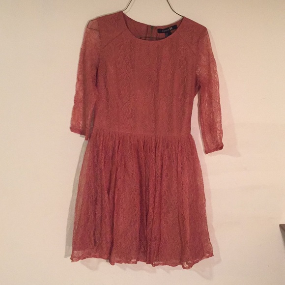 lace dress, dark peach color - Picture 1 of 3